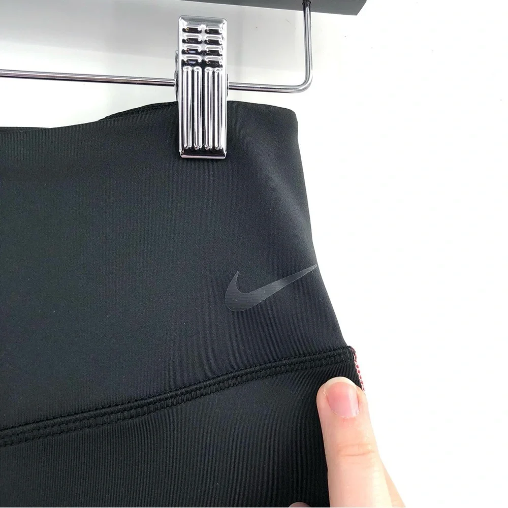 NIKE Power Victory 7/8 Training Leggings Side Stripe Black Active Dri-Fit Pant S